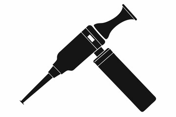 otoscope line art silhouette vector illustration