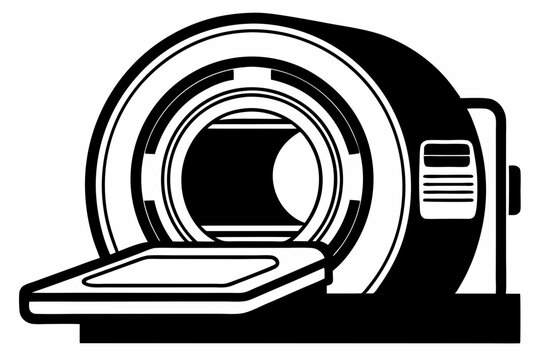 black and white ct scanner machine clip art preview