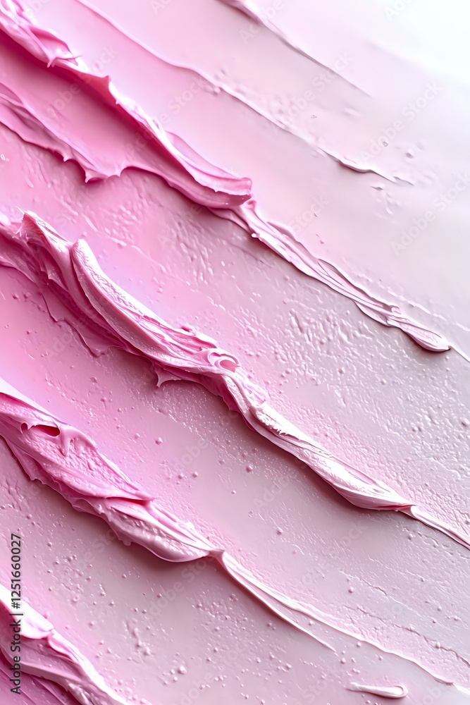 Poster pink frosting texture with diagonal swirls and creamy waves creates soft gradient background for bak
