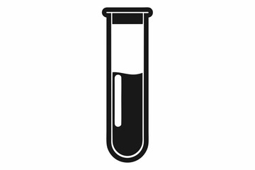 test tube line art silhouette vector illustration