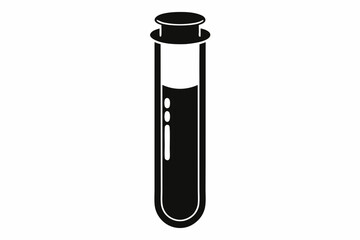 test tube line art silhouette vector illustration