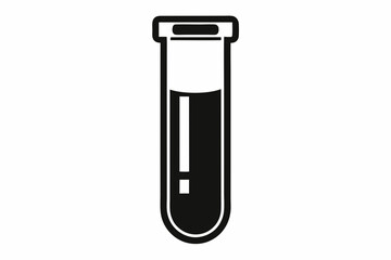 test tube line art silhouette vector illustration