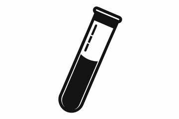 test tube line art silhouette vector illustration