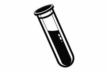 test tube line art silhouette vector illustration