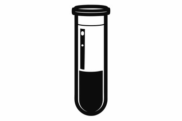 test tube line art silhouette vector illustration