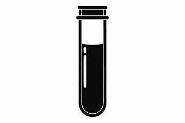 test tube line art silhouette vector illustration