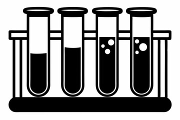 test tubes line art silhouette vector illustration
