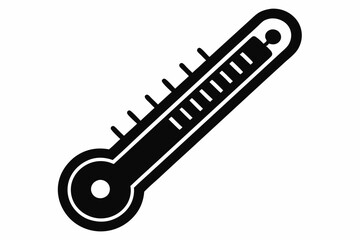 thermometer line art silhouette vector illustration