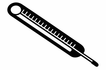 thermometer line art silhouette vector illustration