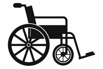 wheelchair line art silhouette vector illustration