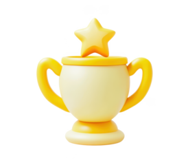 3D Rendered Cartoon Gold Trophy Isolated or PNG