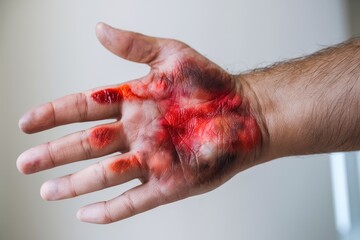 Severe Hand Injury: A Close-Up of a Deep Wound