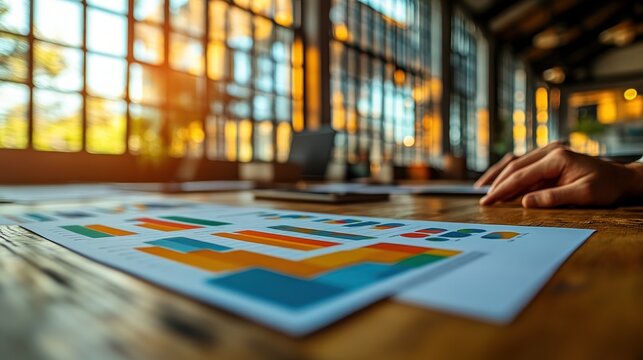 Corporate Team Members Evaluating Financial Data in a Bright Meeting Room