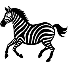 Zebra running  silhouette vector illustration 