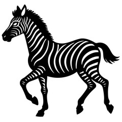 Zebra running  silhouette vector illustration 
