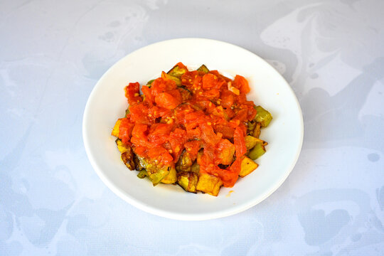 Traditional Turkish food; eggplant meze (Turkish name; saksuka)
