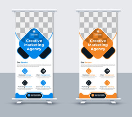 Creative roll up banner design template, Vector Illustrator