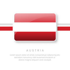 National Austria Flag.Vector Austria Button Flag. Realistic National Flag Design and Vector Template.