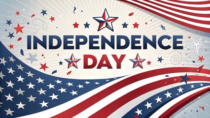 Obraz premium Independence Day celebration design with red, white, and blue colors and copy space