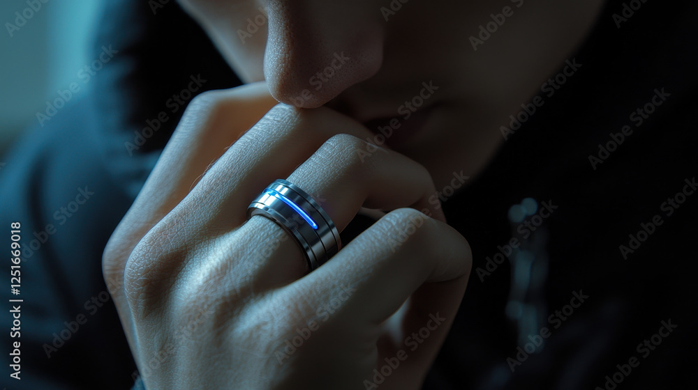 Aufkleber discreet smart ring showcases advanced technology for monitoring heart rate and oxygen levels in a m