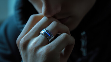Discreet smart ring showcases advanced technology for monitoring heart rate and oxygen levels in a minimalist design