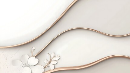 Elegant Rose Gold Curves with White Floral Design