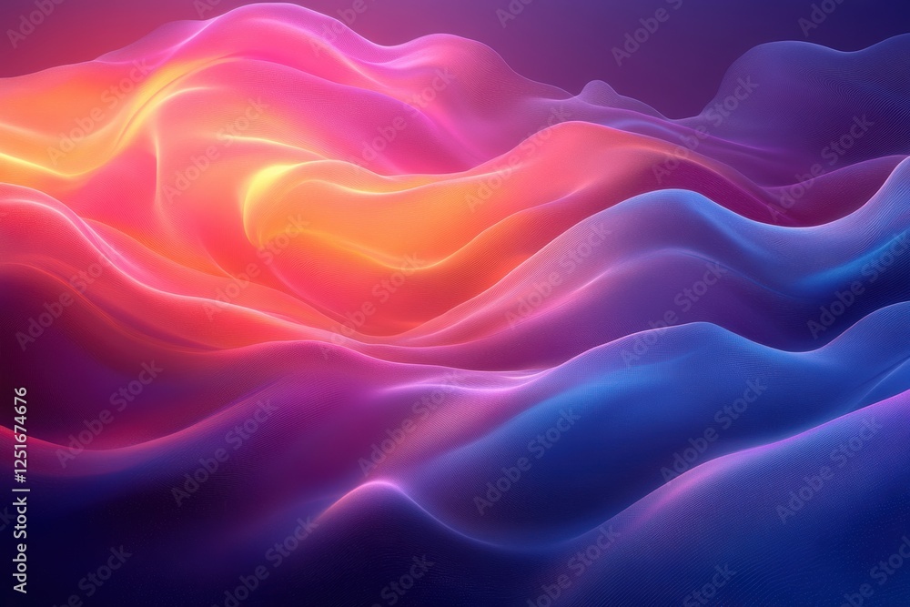 Poster abstract waves of vibrant colors creating a dynamic, flowing composition.