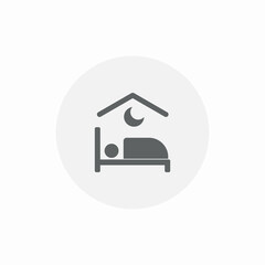 hotel accommodation icon sign vector