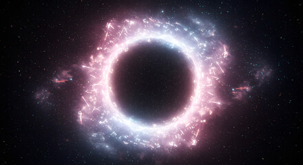 Naklejka premium Abstract Black Hole Ring of Light and Space Illustration