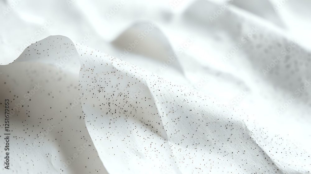 Poster minimalist white fabric texture with gentle folds and subtle speckled pattern creates soft shadows a
