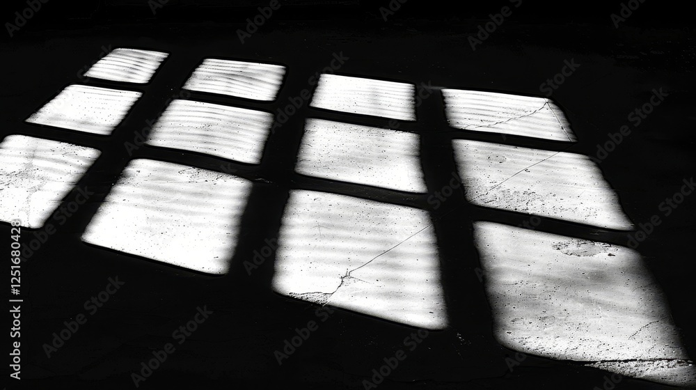 Poster realistic diagonal lines gobo effect with shadows for surface light casting and overlay design