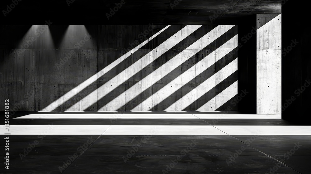 Poster realistic diagonal lines gobo effect with shadows for overlay and surface light projection