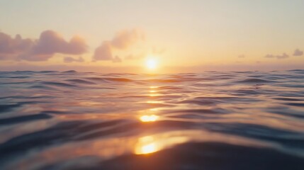 Golden Sunset Over Calm Ocean Waves