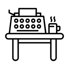 Writing desk Outline Style Icon