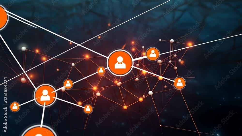 Poster a vibrant tech-infused network of interconnected lines illuminates the dark void of space, creating 