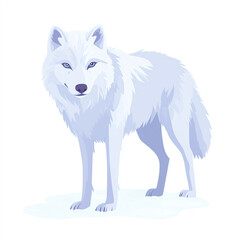 Fototapeta premium A striking illustration of a majestic Arctic fox, showcasing its beautiful white fur and sharp features. This image embodies the grace and allure of wildlife in cold environments.