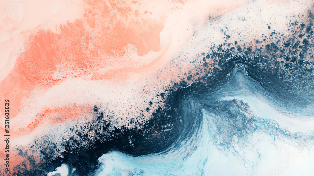 Poster a stunning abstract image showcasing a blend of soft pastel colors, creating a tranquil and dynamic 