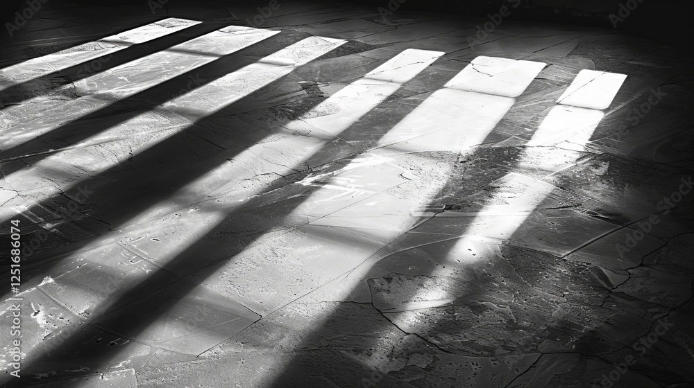 Poster realistic diagonal lines gobo effect with shadows for dynamic overlay and surface lighting