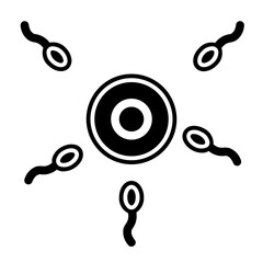 fertilization process glyph icon
