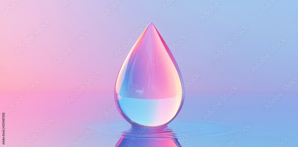 Aufkleber translucent teardrop rests on a surface causing concentric ripples