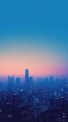 Fototapeta premium High angle view of a cityscape during twilight hour