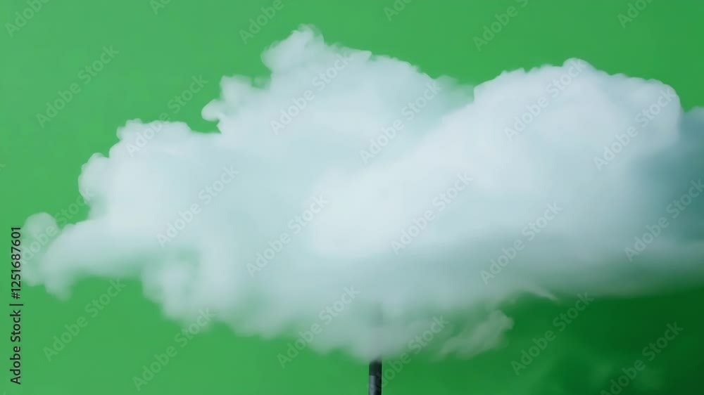 Poster a translucent cloud forms expanding and contracting in a rhythmic dance. green screen chromakey