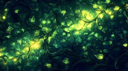 Fototapeta premium Lush Green Foliage in Natural Environment Showcasing Vibrant Organic Textures and Patterns