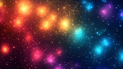 Obraz premium Mesmerizing Cosmic Kaleidoscope of Shimmering Stars and Glowing Galaxies in the Ethereal Night Sky