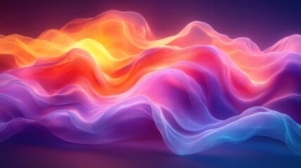 Obraz premium Vibrant Abstract Wave of Colors Fluid Motion Liquid Silk Light Transparency Digital Art