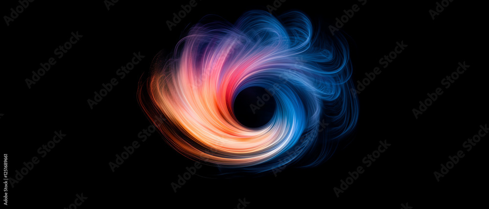 Poster a vibrant abstract design showcasing swirling colors in deep hues of blue and red, creating a captiv