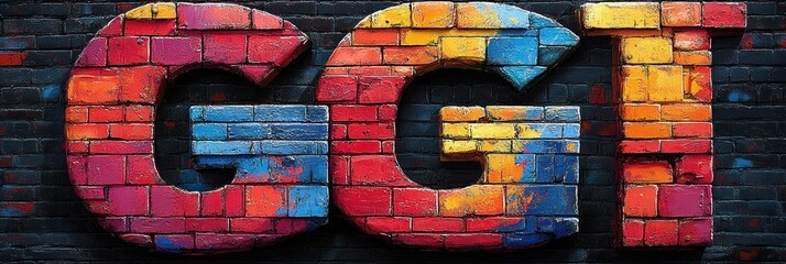 Graffiti Brick Letter G Colorful Street Art Urban Style Modern Alphabet