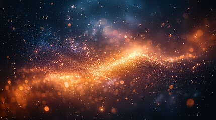 Fototapeta premium Abstract cosmic sparks background, glowing nebula, futuristic design