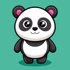 Cute panda vector cartoon illustration