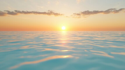 Fototapeta premium Breathtaking sunrise over the tranquil ocean coastal serenity landscape photography coastal environment wide-angle view nature's beauty unveiled